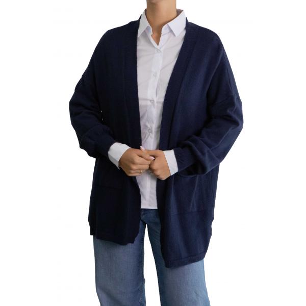 Cardigan lungo aperto con tasche